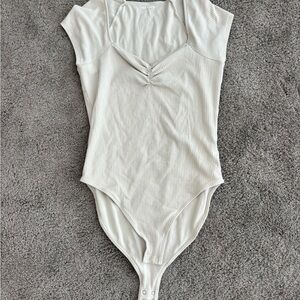Old Navy Cream Ribbed Bodysuit